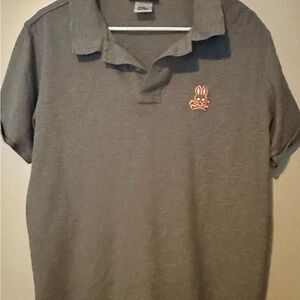Psycho Bunny Charcoal Polo with Embroidered Logo